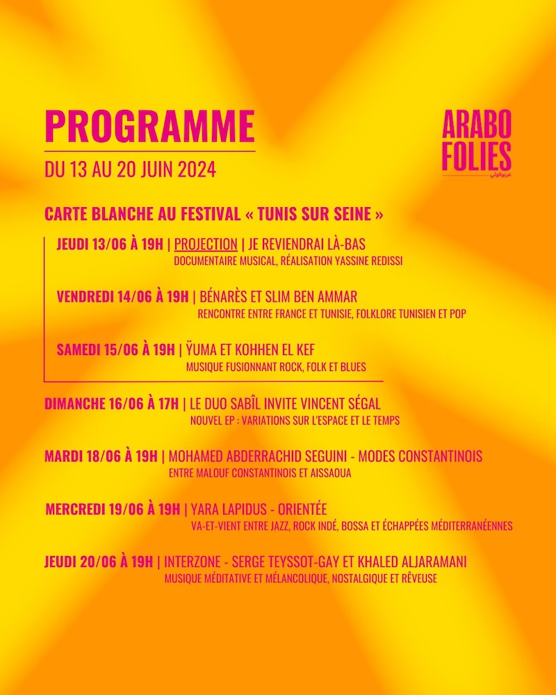 Arabofolies Festival at the Arab World Institute, 13th-20th June 2024