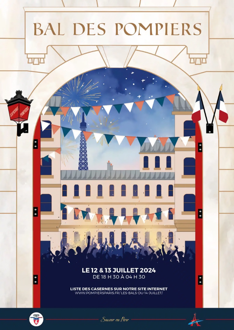 Celebrate Bastille Day 2024 at a fireman's ball near our hotels!