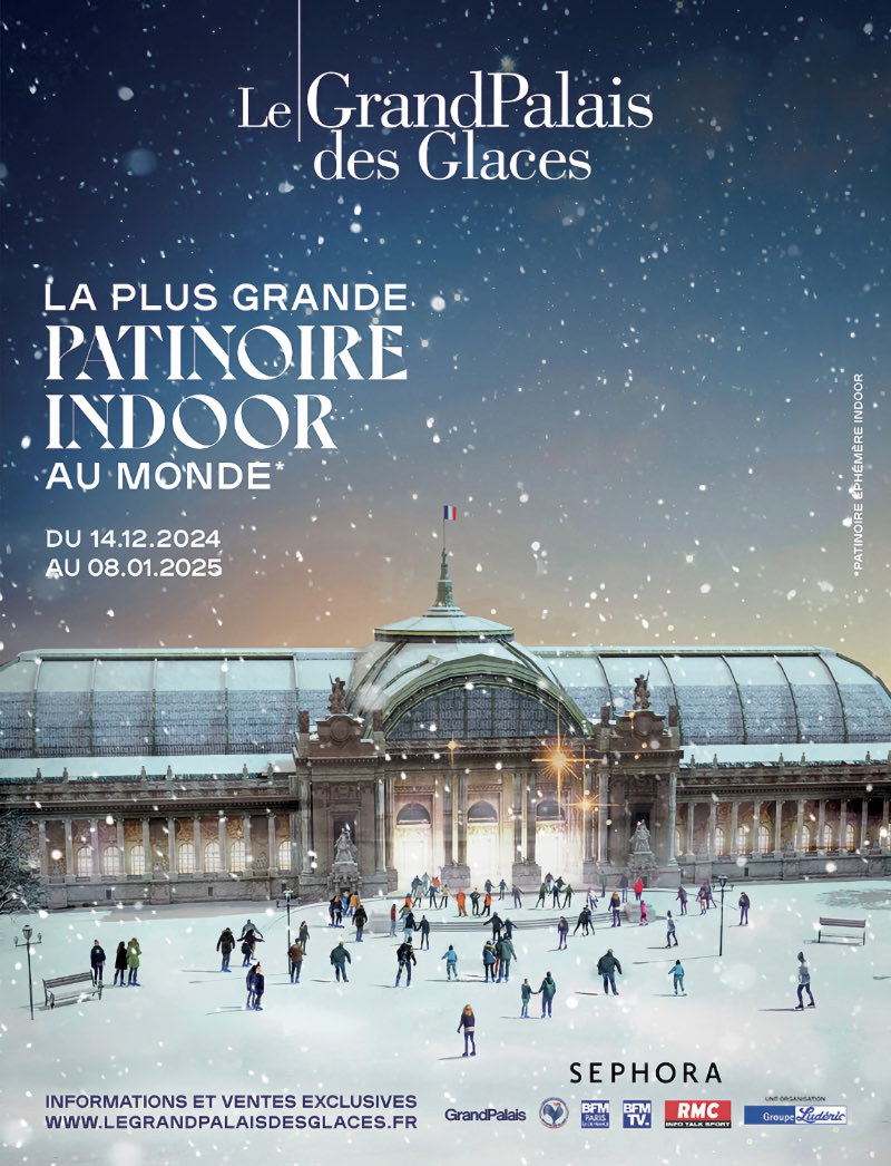 Le Grand Palais des Glaces - une patinoire géante de 3.000m² ! - du 14 décembre 2024 au 8 janvier 2025